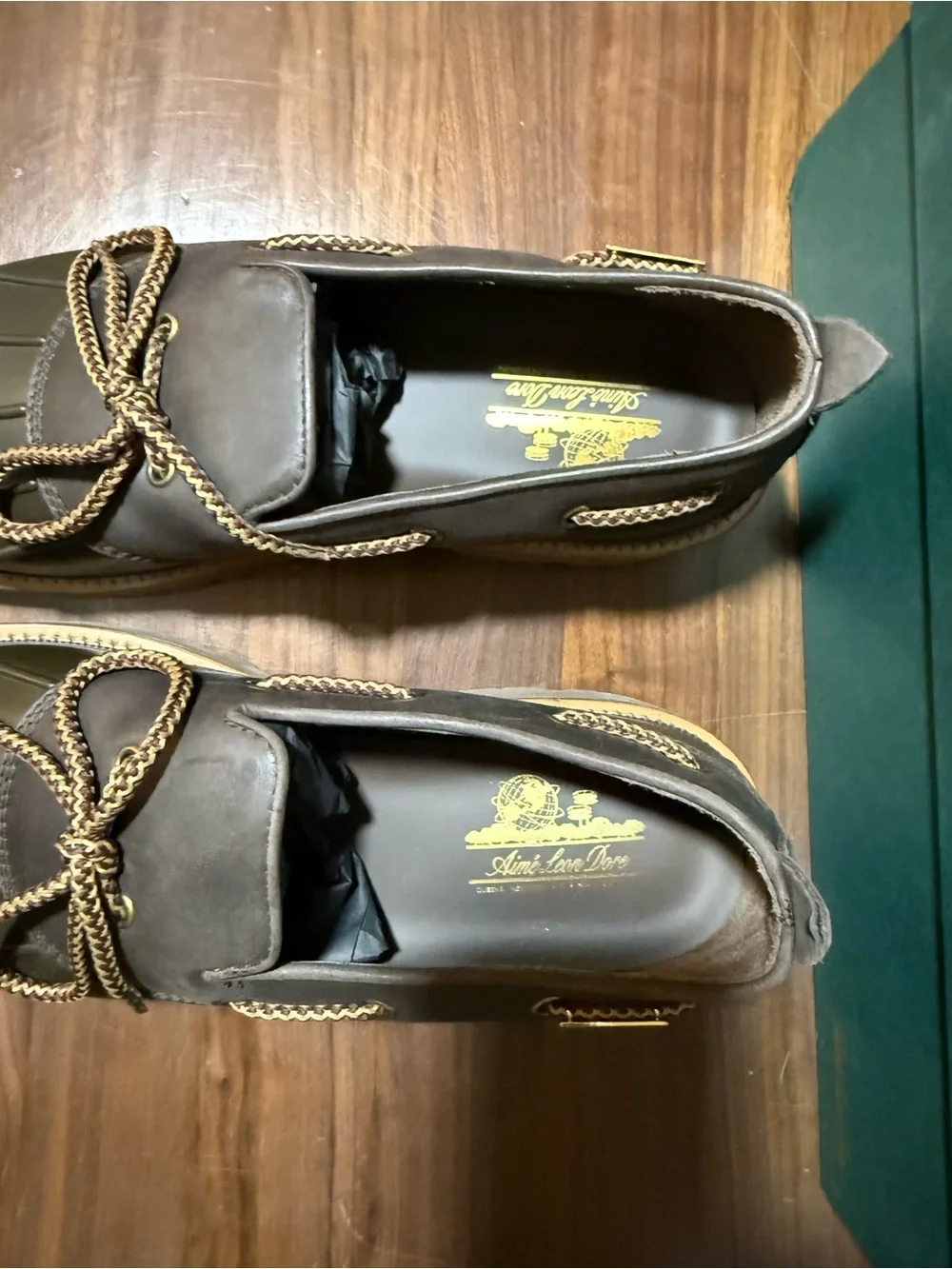 AIME LEON DORE Pápia Moc “Coffee Bean” Size 11 Brown Leather Rubber Boots Shoes
